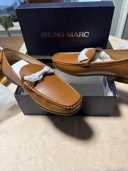Bruno Marc Men's Dress Loafers Slip On Casual Driving Loafer 7.5 tan color