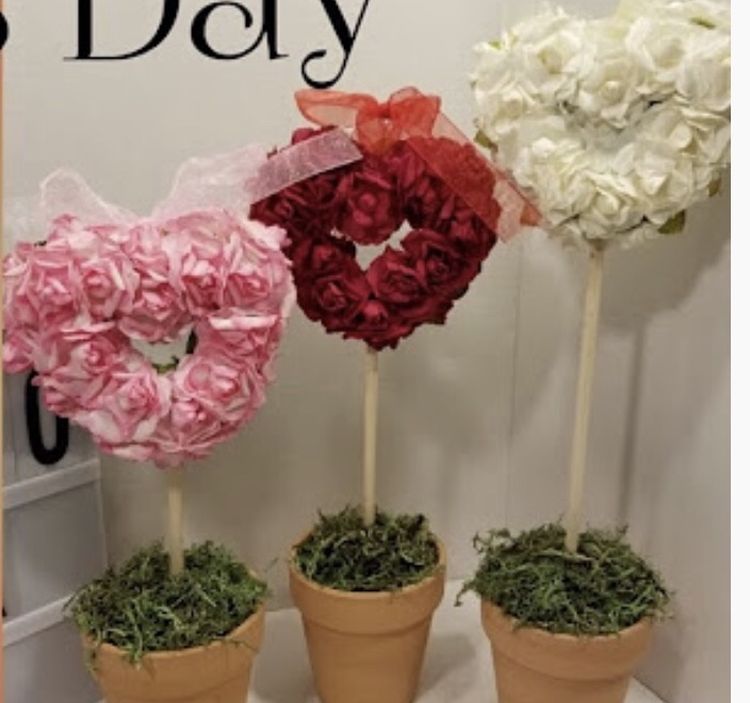 Heart ❤️ Roses Topiary For Valentine’s Decor ❤️ Get yours Today