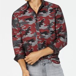 American Rag Men's Camo Shirt Red Size Large 