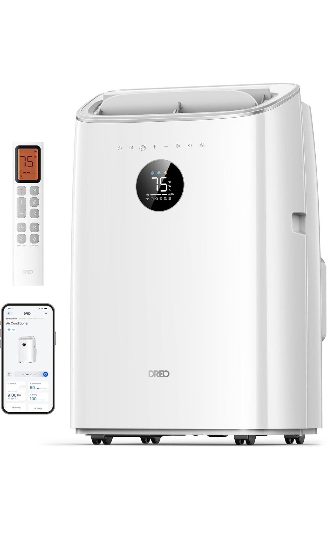 Dreo Portable Air Conditioner – 8000 BTU (Smart AC318S, White)