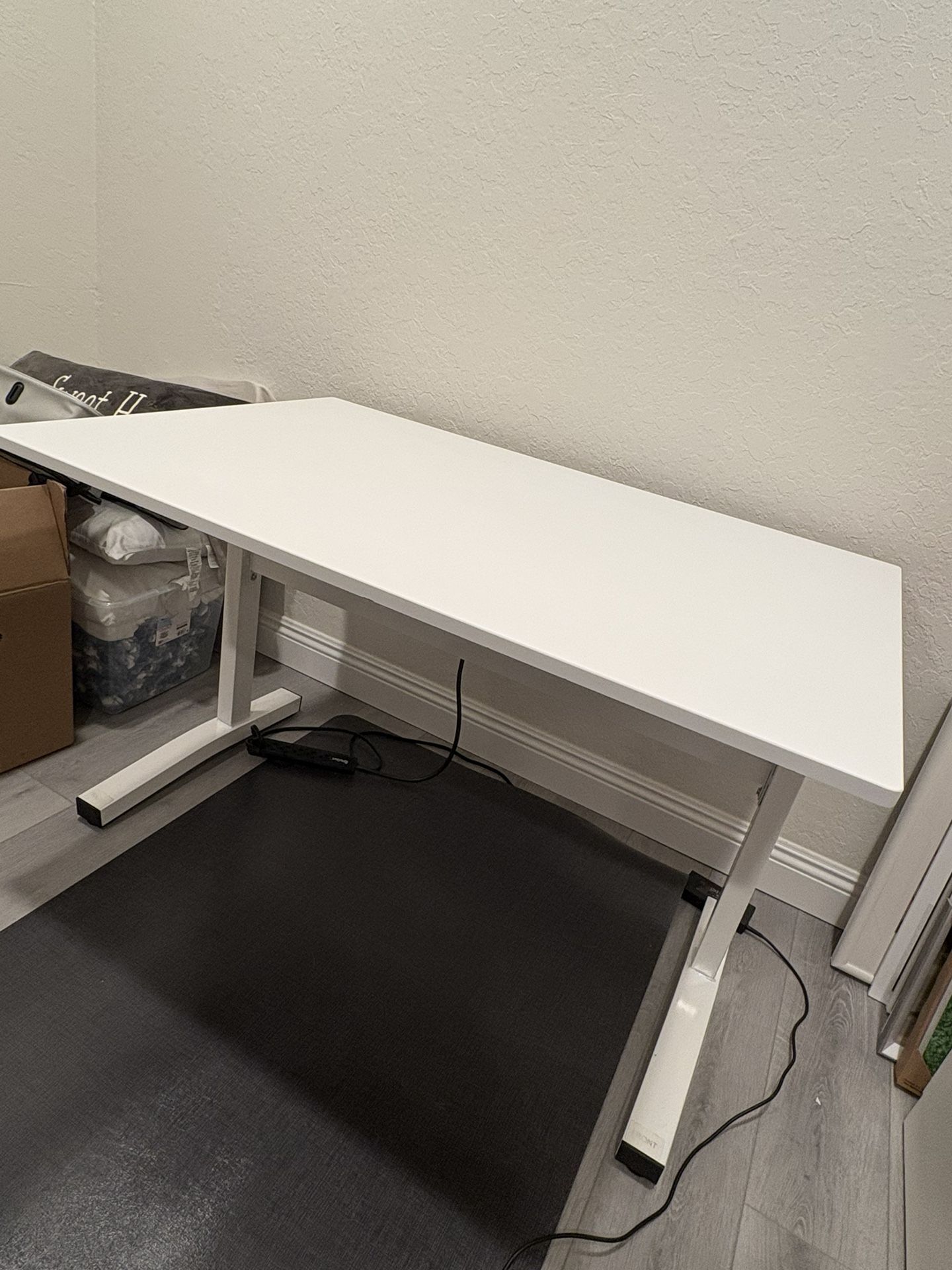 Adjustable Height White Standing Desk