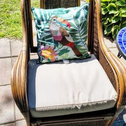 🌿 Complete Wicker Patio Set – Loveseat, 2 Chairs, Table, Cushions + Rug 🌿
