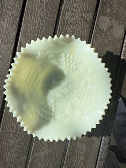 White Crystal Bowl with design