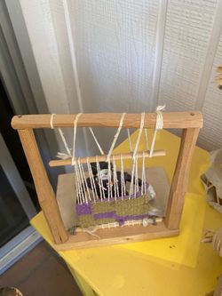 Small Native American weaving loom decoration