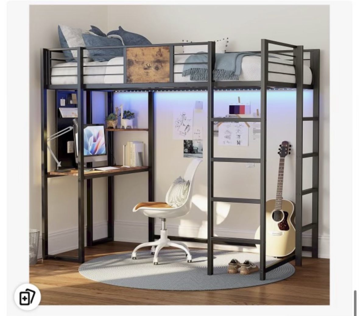 Twin Size Top Bunk Bed