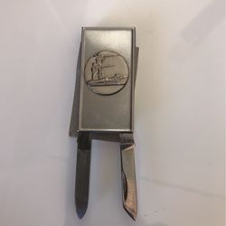 Hunters Money Clip With Knife/Fingernail File 
