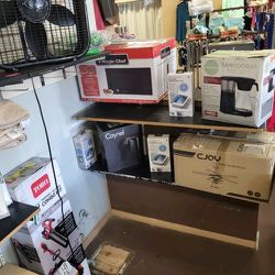 New microwave $100 coffee makers $39 2 piece blower  And trimmer by Toro a $149
