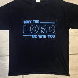 May The Lord Be With You Star Wars Style Jesus Christian Bible Shirt Large Youth
