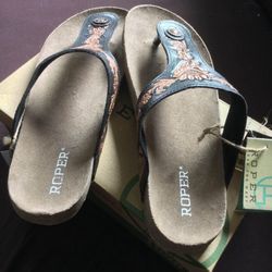 New Roper Women’s Miranda Flip Sandals – Tan – Size 10