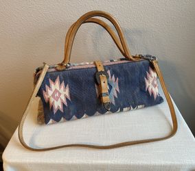 Crossbody Carpet/Leather Bag/Purse