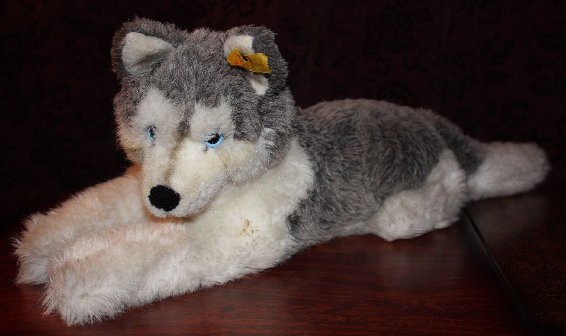 Steiff Bernie Husky Plush Toy - Grey/White Stuffed Animal, Handmade With Button In Ear - View #7