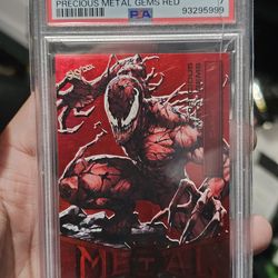 2022 Marvel Metal Universe Spider-Man PMG Red /100 Carnage #18  PSA 7