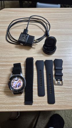 Samsung Galaxy Watch 45mm, original bands, and two new velcro straps