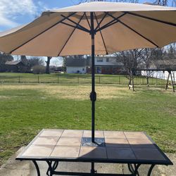 Patio Table With Umbrella And Base (no chairs)