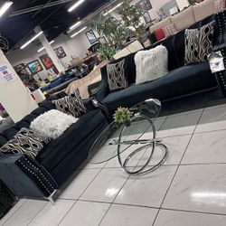 Elegant Sofa Set 🖤 Black Glam Velvet 🖤