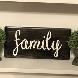 Family , Blessed, Grateful And Thankful Wooden Signs