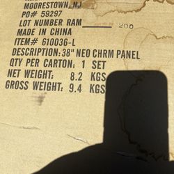 American Shower & Bath -Shower Glass Door And ( L) & (R) Chrome Panels. NEW!