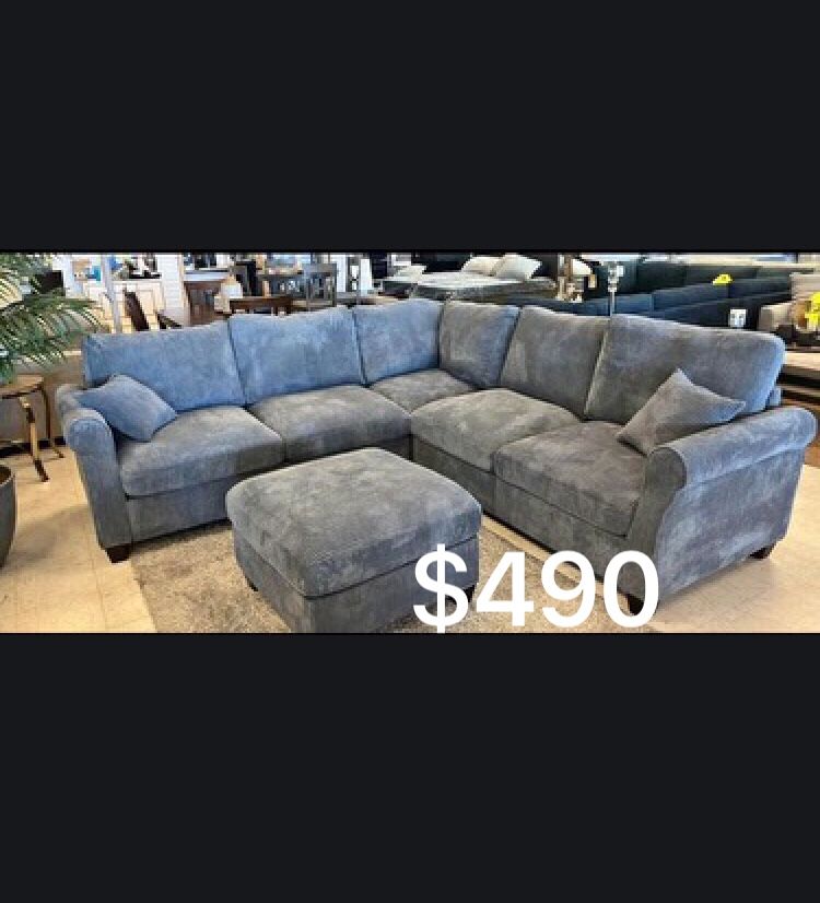 Sectional Sofa With Ottoman Dark Grey Brand New