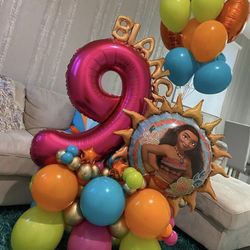 Balloons Bouquet - Moana - Happy Birthday 