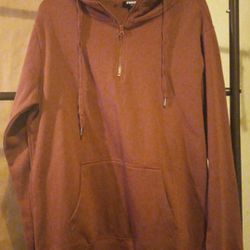 Brand New REO Pullover Have Zip Light Brown Hoodie Pocket Drawstring Size Large New