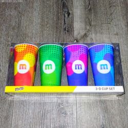 NEW M&M 3-D Holographic Cup Set 