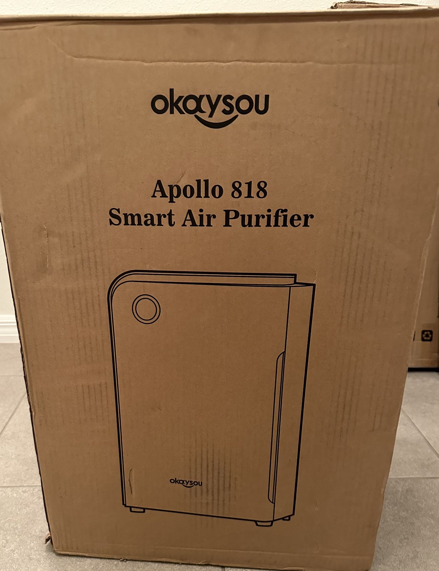 Okaysou Apollo 818 Air Purifier with 4-in-1 High-Efficiency Filtration System, H13 True HEPA Filter, Large Room Cleaner for Pets, Asthma, Smokers, Eli