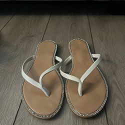 White Blinged Sandals