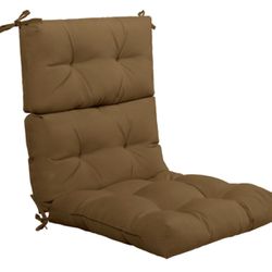 22 × 44 Inch Tufted Outdoor Patio Chair 2. Seating Pad-Brown