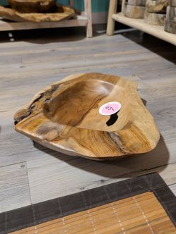 Live Edge Carved Wood Bowl