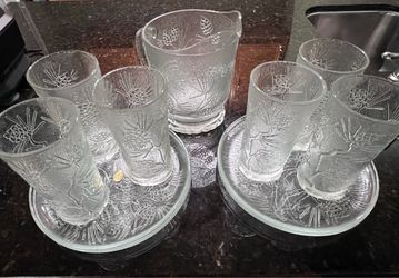 Vintage Tiara Indiana Glass Ponderosa Pine 11-Piece Set