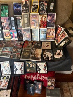 VHS tapes and DVDs