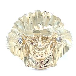 14Kt Yellow Gold Chief Ring 5.00g Size 10 I-1585