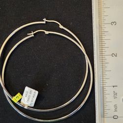 Silver. 925 Hoop Earrings 