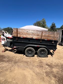 10’ foot Tandem Axle Dump Trailer with Wood Sides