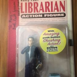 Macy Peal Librarian Action Figure Autograph 