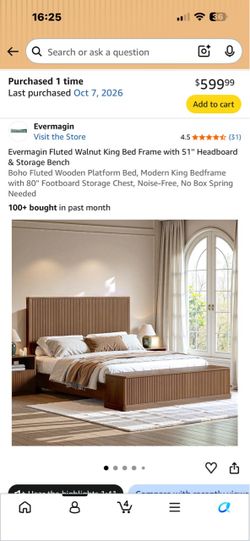 King Bedframe Headboard & Storage Bench