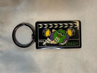 Vintage M&M’s Double‑Sided Keychain – Movie Clapperboard & Green M&M STARR Design