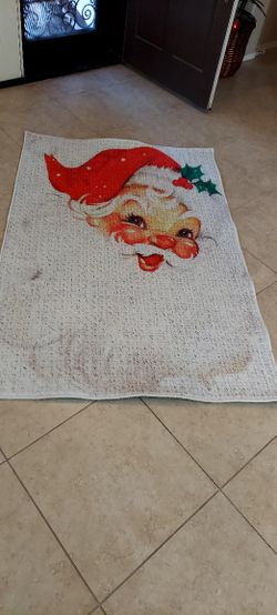 Beautiful 4x6 Santa Christmas Rug Decor Never Used Clean  