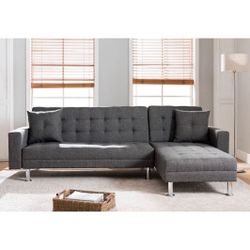 Brand New Gray Linen Sectional Sofa Sleeper New 