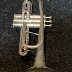 Antique Silver Cornet Paragon With a Serial Number of 57090.