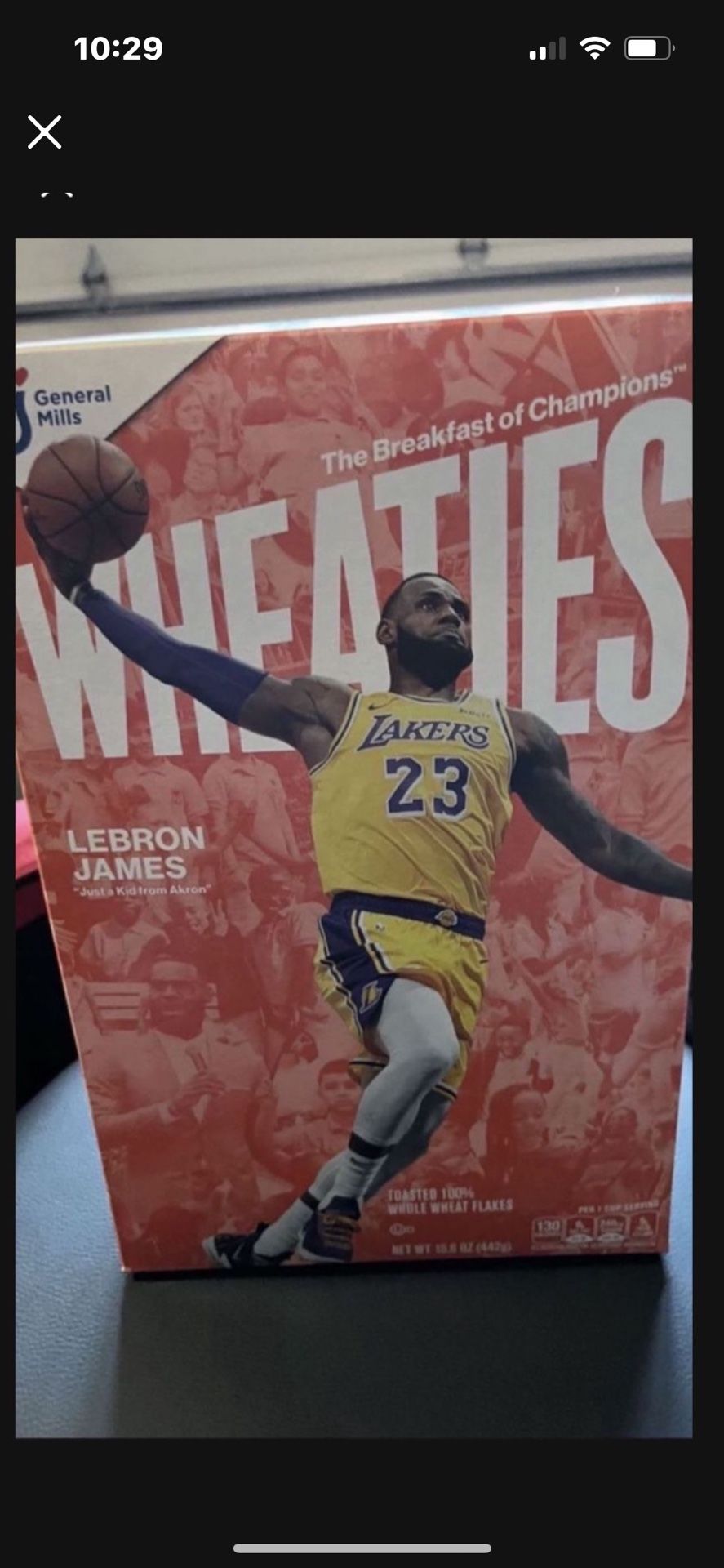 Lebron James WHEATIES BOX...