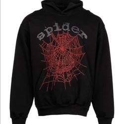 SPIDER WORLDWIDE HOODIE BLACK RHINESTONE 