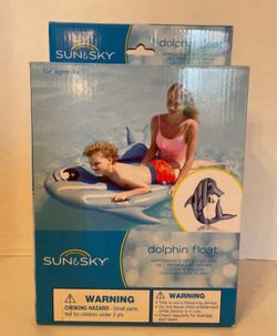 Sun & Sky Dolphin Pool Float w/Handles NEW