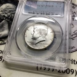 1964-D Silver Kennedy Half Dollar MS Blue Label