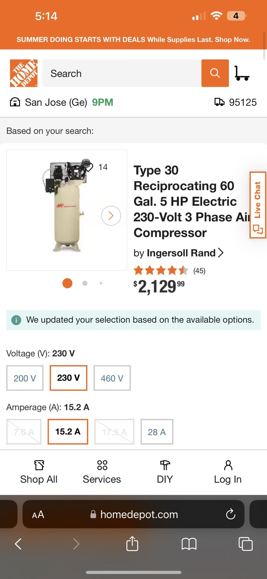 Great Commercial Ingersoll Rand Shop Compressor