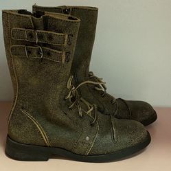 Gianni Bini Designer Combat Distressed Boots In Excellent Condition 