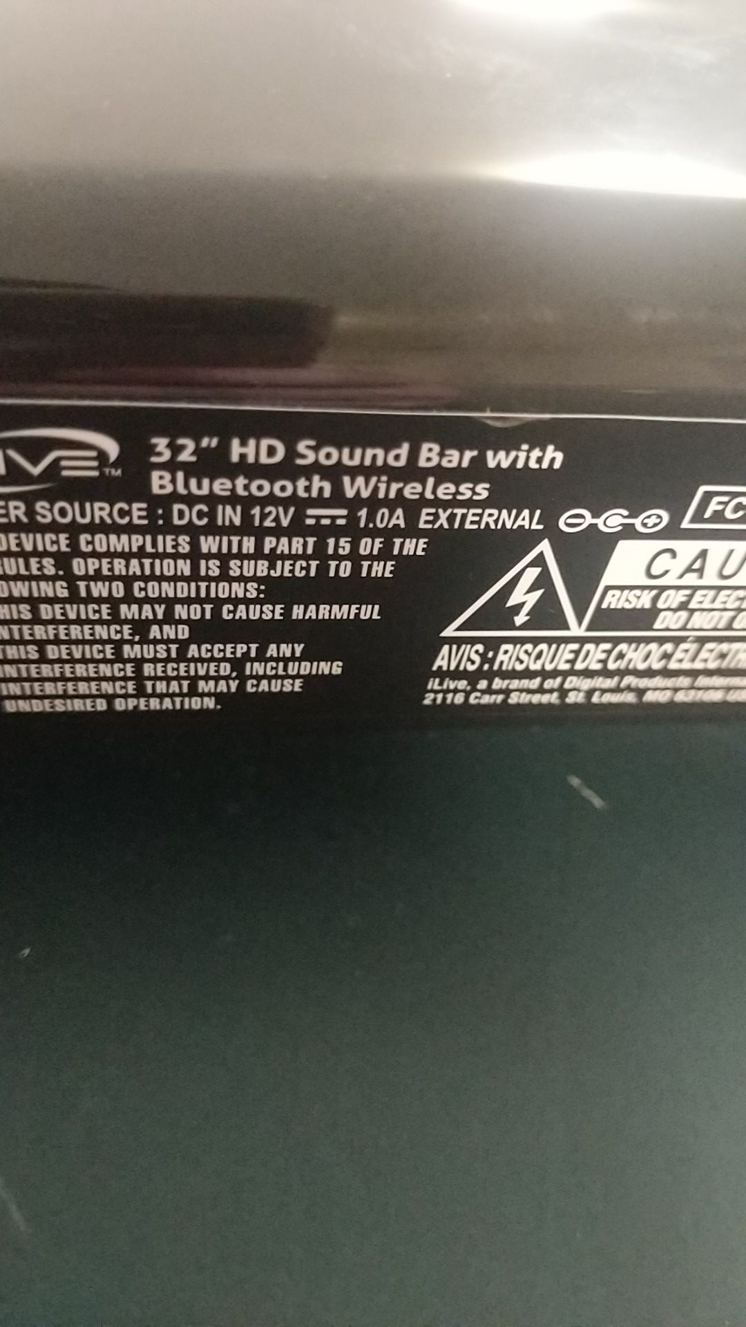 sound bar HD iLive 32 in. w/ Bluetooth connection