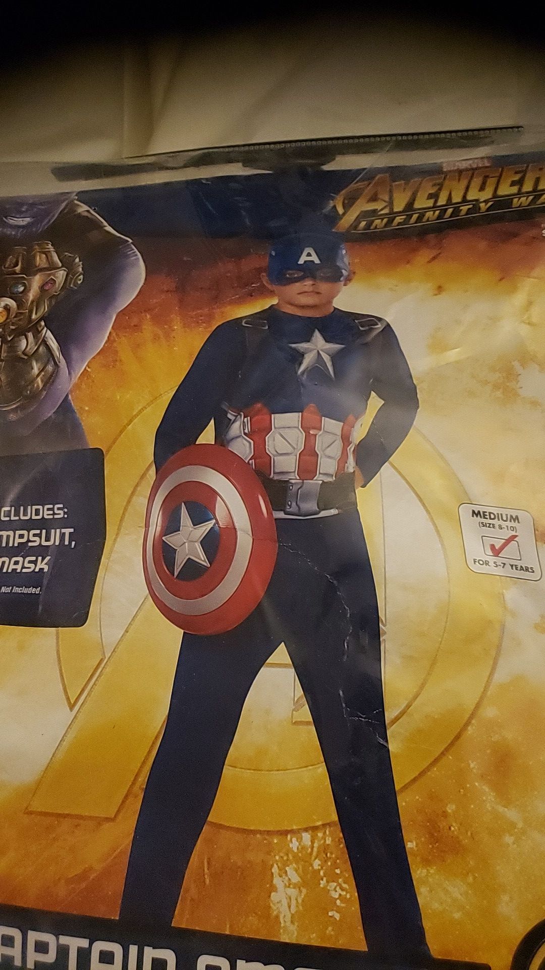 Captain America Costume size m 8-10...