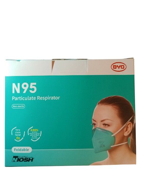 BYD Care N95 Particulate Respirator face mask individually wrapped 20 count