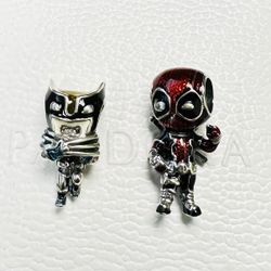 Pandora Marvel Deadpool and Wolverine Charm Set 793359C01 & 793360C01